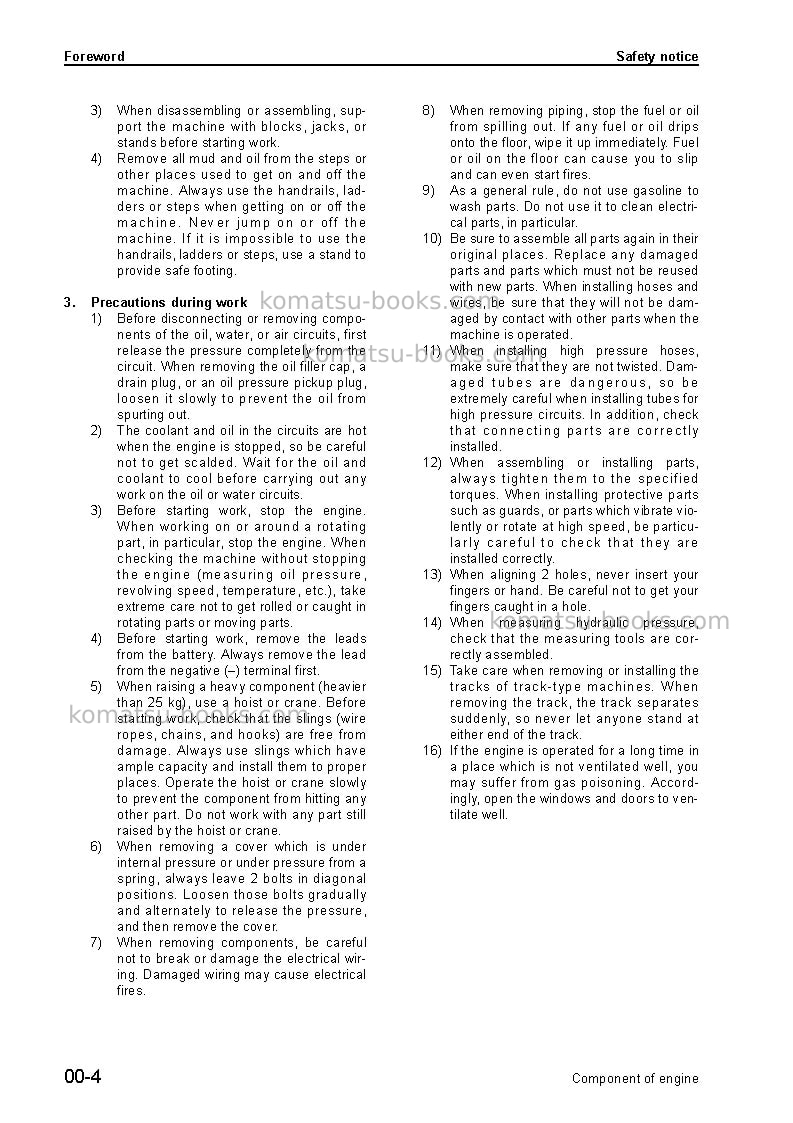 Komatsu engine compjpn-nents Repair & maintenance cover Page 4