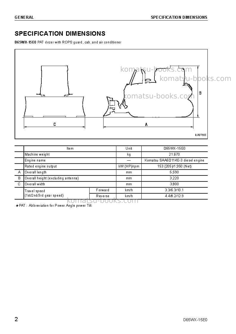 Komatsu d65wx-15jpn-e0, power angle tilt Repair & maintenance cover Page 4 Komatsu d65wx-15jpn-e0, power angle tilt Repair & maintenance cover Page 4