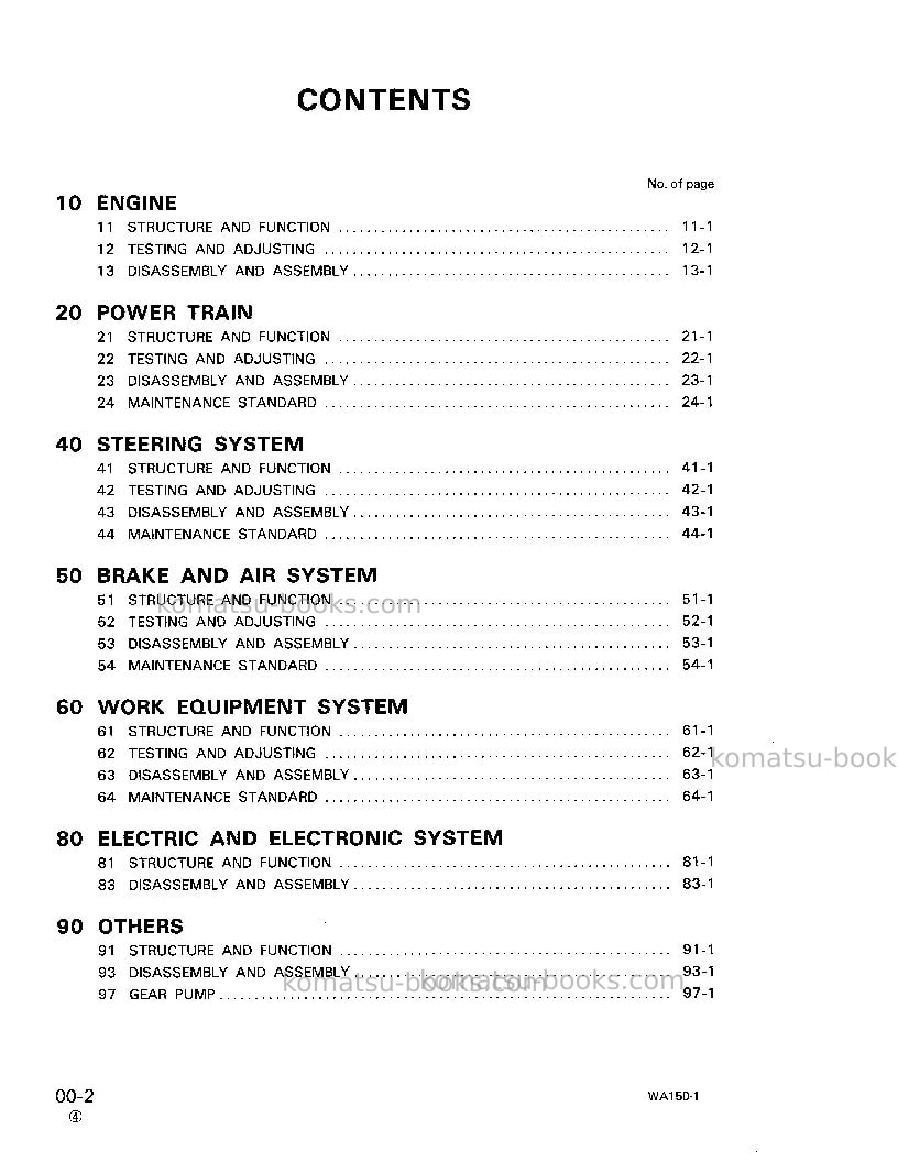 Komatsu wa150-1jpn Repair & maintenance cover Page 4