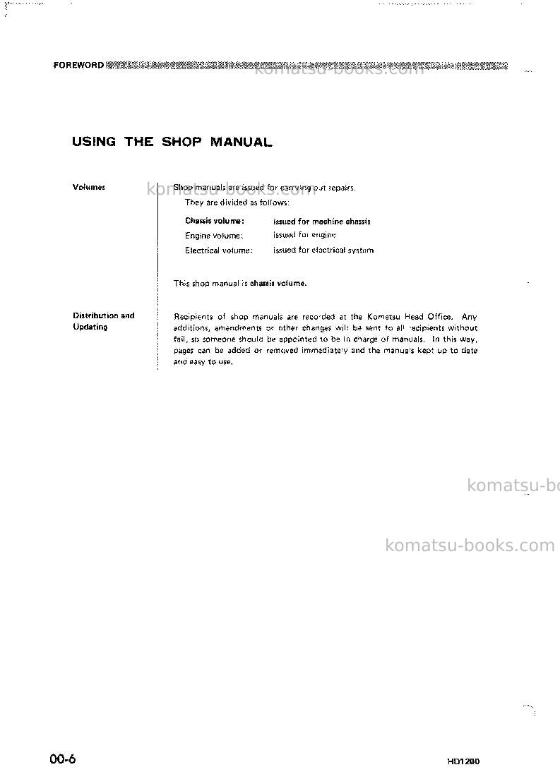 Komatsu hd1200-1jpn Repair & maintenance cover Page 4 Komatsu hd1200-1jpn Repair & maintenance cover Page 4