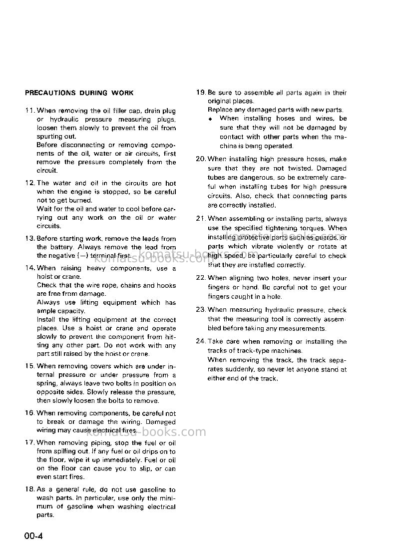Komatsu eg300-2jpn Repair & maintenance cover Page 4 Komatsu eg300-2jpn Repair & maintenance cover Page 4