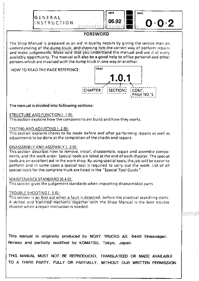 Komatsu ha270-1jpn Repair & maintenance cover Page 4 Komatsu ha270-1jpn Repair & maintenance cover Page 4