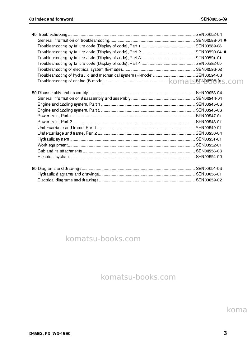 Komatsu d65px-15jpn-e0 Repair & maintenance cover Page 4 Komatsu d65px-15jpn-e0 Repair & maintenance cover Page 4