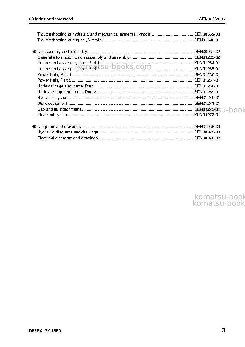 Komatsu d85ex-15jpn-tier3 Repair & maintenance cover Page 4