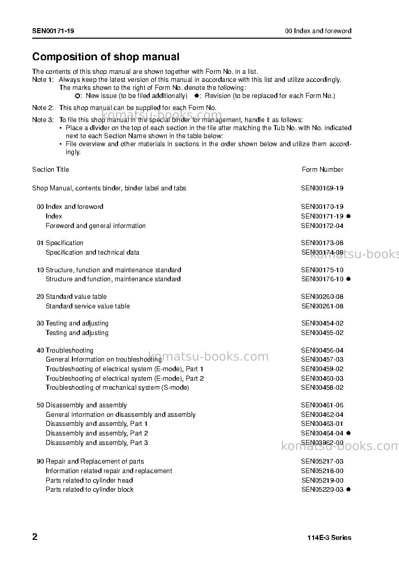 Komatsu 6d114e-3jpn Repair & maintenance cover Page 4 Komatsu 6d114e-3jpn Repair & maintenance cover Page 4