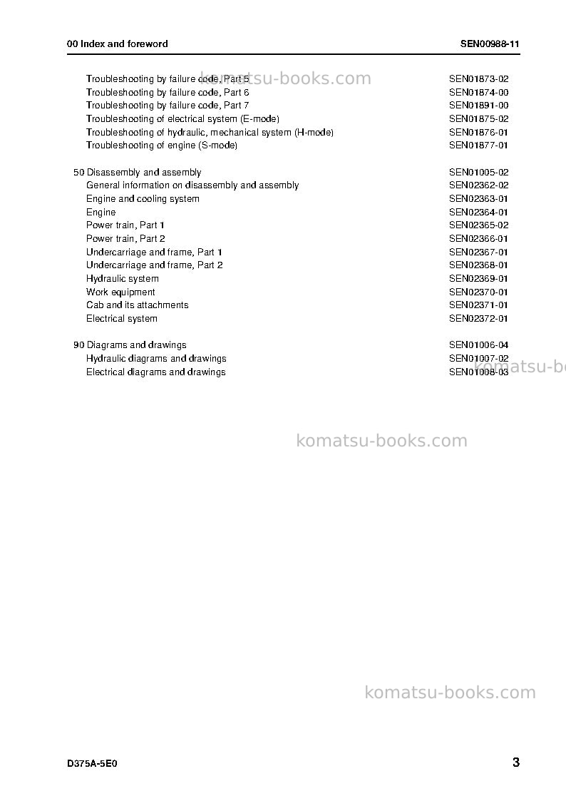 Komatsu d375a-5jpn-e0 Repair & maintenance cover Page 4 Komatsu d375a-5jpn-e0 Repair & maintenance cover Page 4