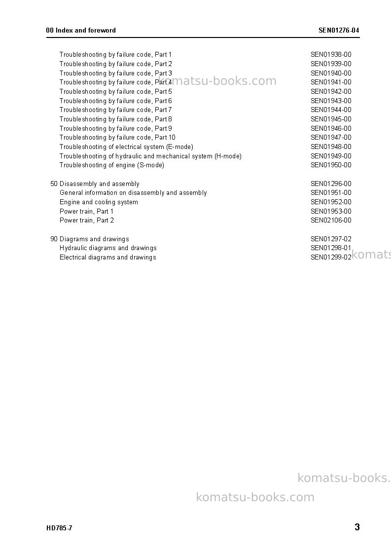 Komatsu hd785-7ind-50c degree m/c spec Repair & maintenance cover Page 4