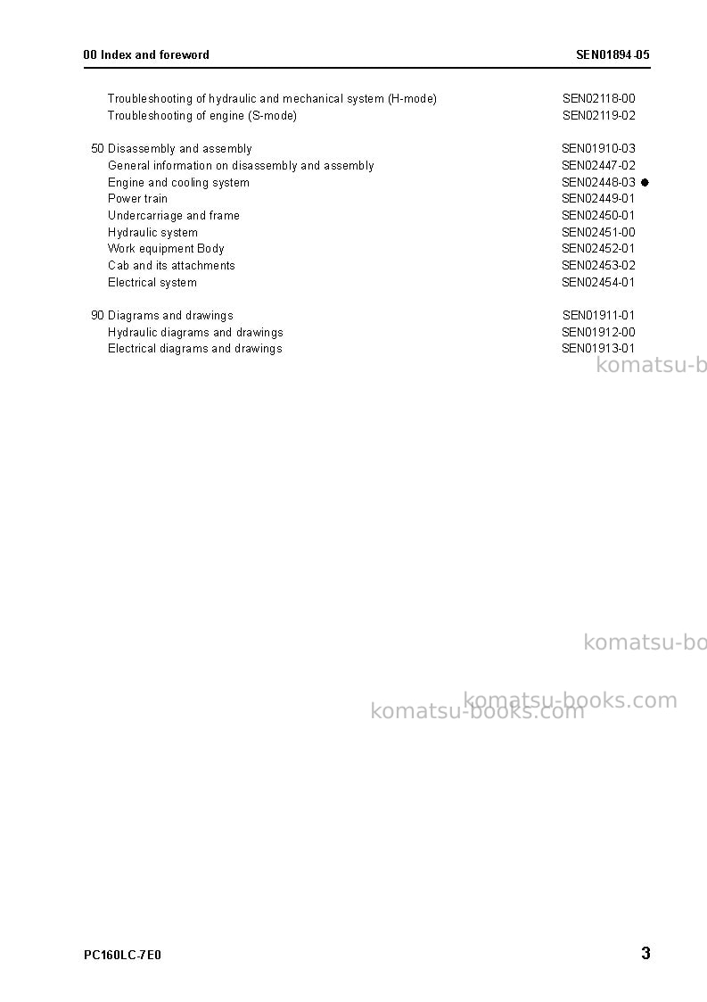 Komatsu pc160lc-7jpn-tier3, work equipment grease 100h Repair & maintenance cover Page 4