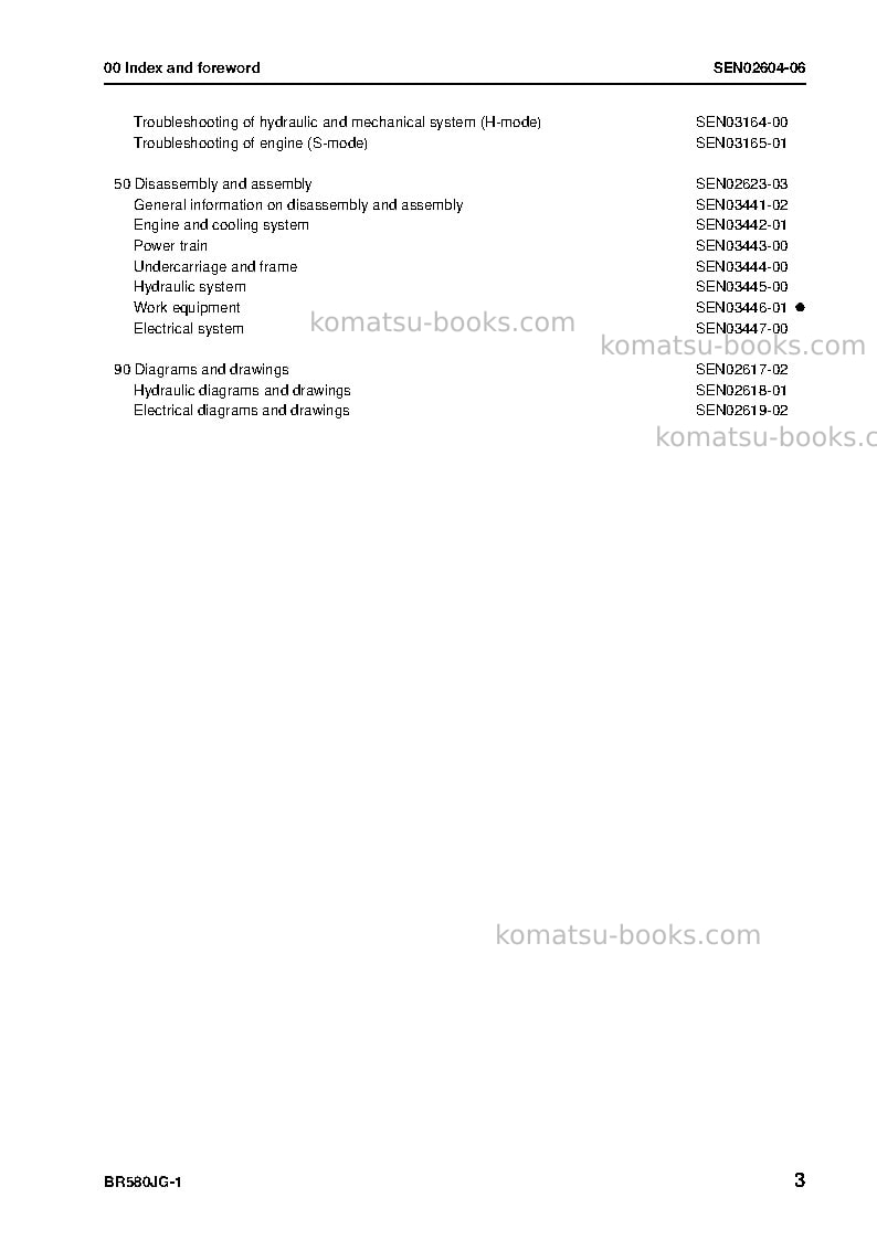 Komatsu br580jg-1jpn Repair & maintenance cover Page 4