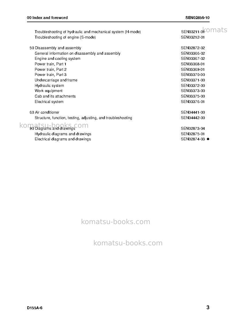 Komatsu d155a-6jpn Repair & maintenance cover Page 4 Komatsu d155a-6jpn Repair & maintenance cover Page 4