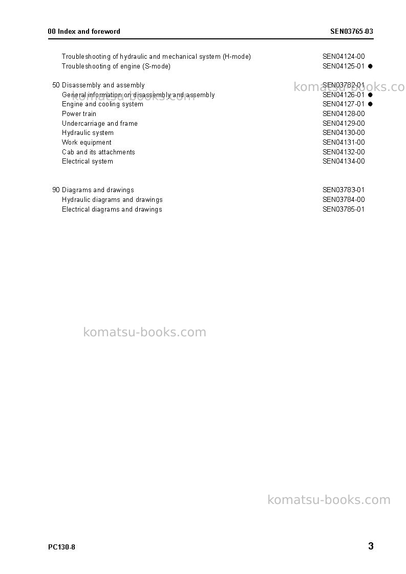 Komatsu pc130-8tha Repair & maintenance cover Page 4 Komatsu pc130-8tha Repair & maintenance cover Page 4
