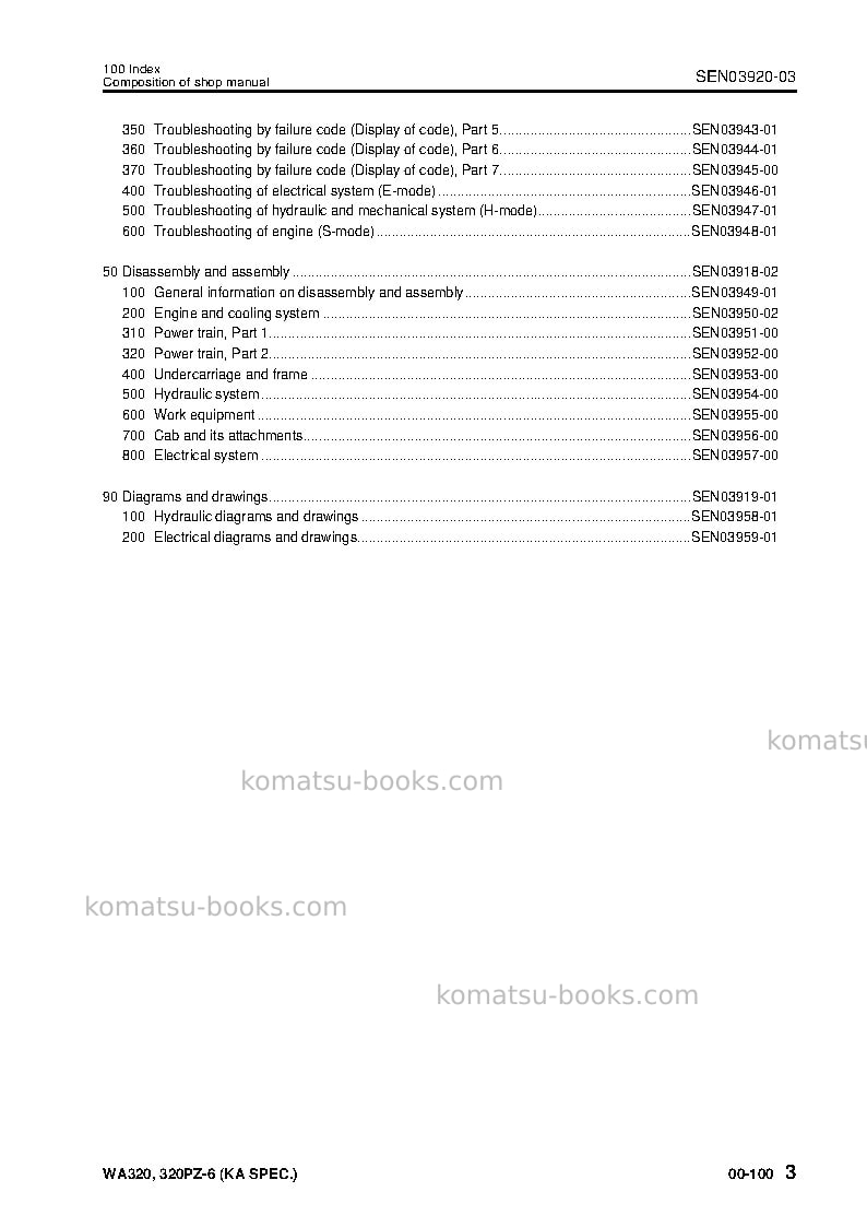 Komatsu wa320-6jpn-for n.america Repair & maintenance cover Page 4
