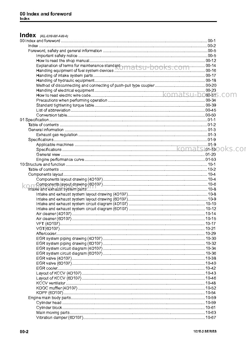Komatsu 4d107e-2jpn Repair & maintenance cover Page 4