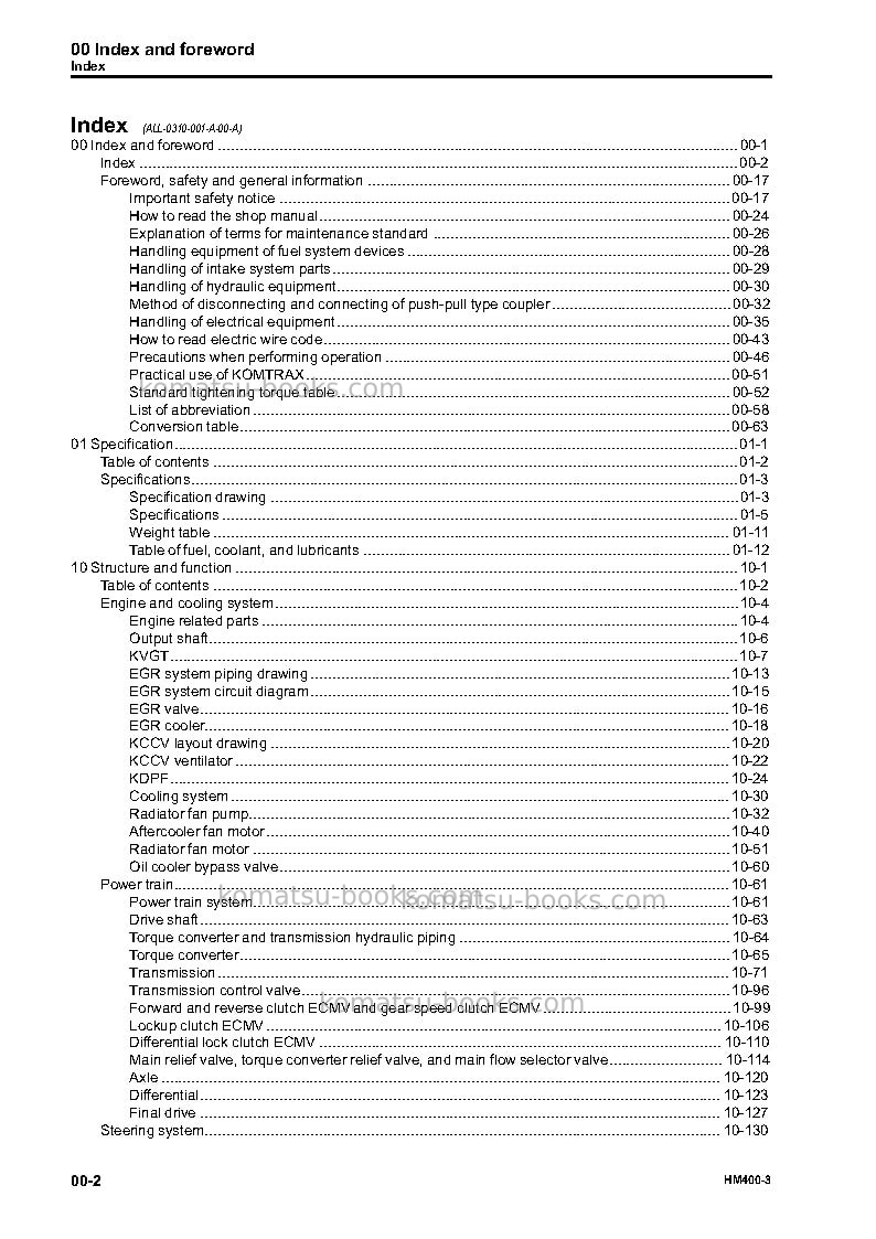 Komatsu hm400-3jpn Repair & maintenance cover Page 4