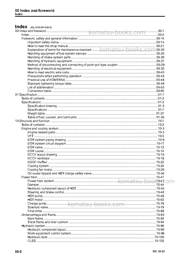 Komatsu d39px-23jpn Repair & maintenance cover Page 4 Komatsu d39px-23jpn Repair & maintenance cover Page 4