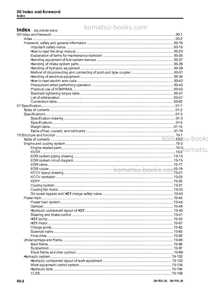 Komatsu d61exi-23jpn Repair & maintenance cover Page 4