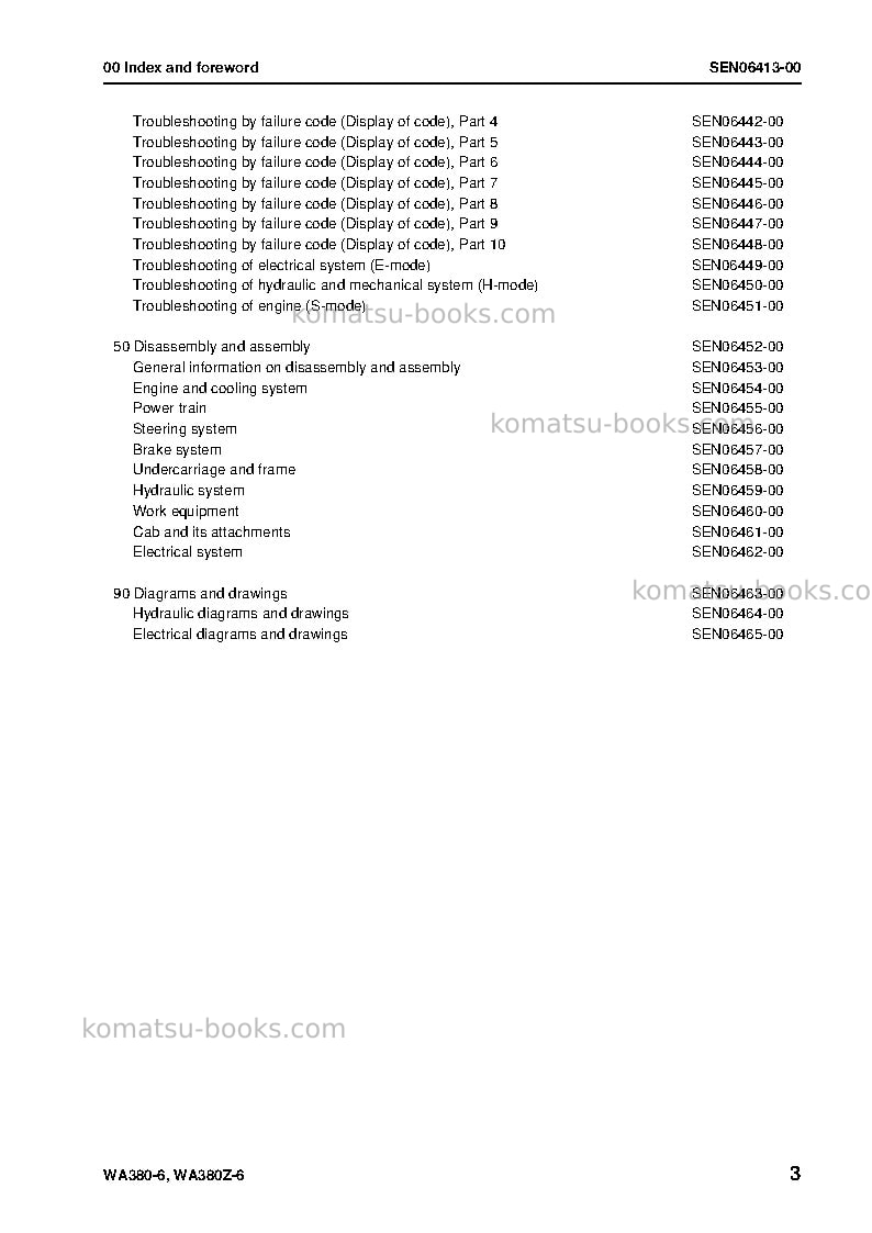 Komatsu wa380-6jpn-central/south american spec Repair & maintenance cover Page 4