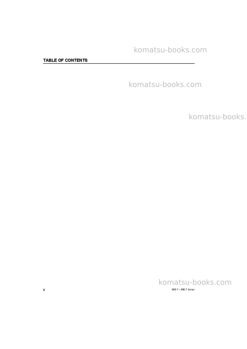 Komatsu 4d88e-7jpn Repair & maintenance cover Page 4 Komatsu 4d88e-7jpn Repair & maintenance cover Page 4
