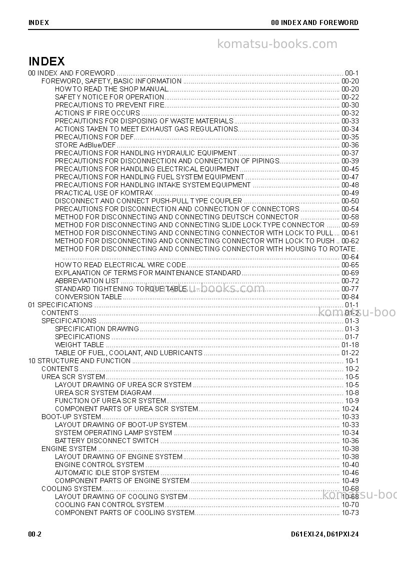 Komatsu d61exi-24jpn Repair & maintenance cover Page 4
