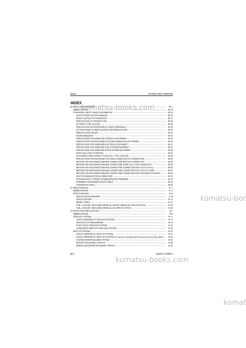 Komatsu hd325-8jpn Repair & maintenance cover Page 4 Komatsu hd325-8jpn Repair & maintenance cover Page 4