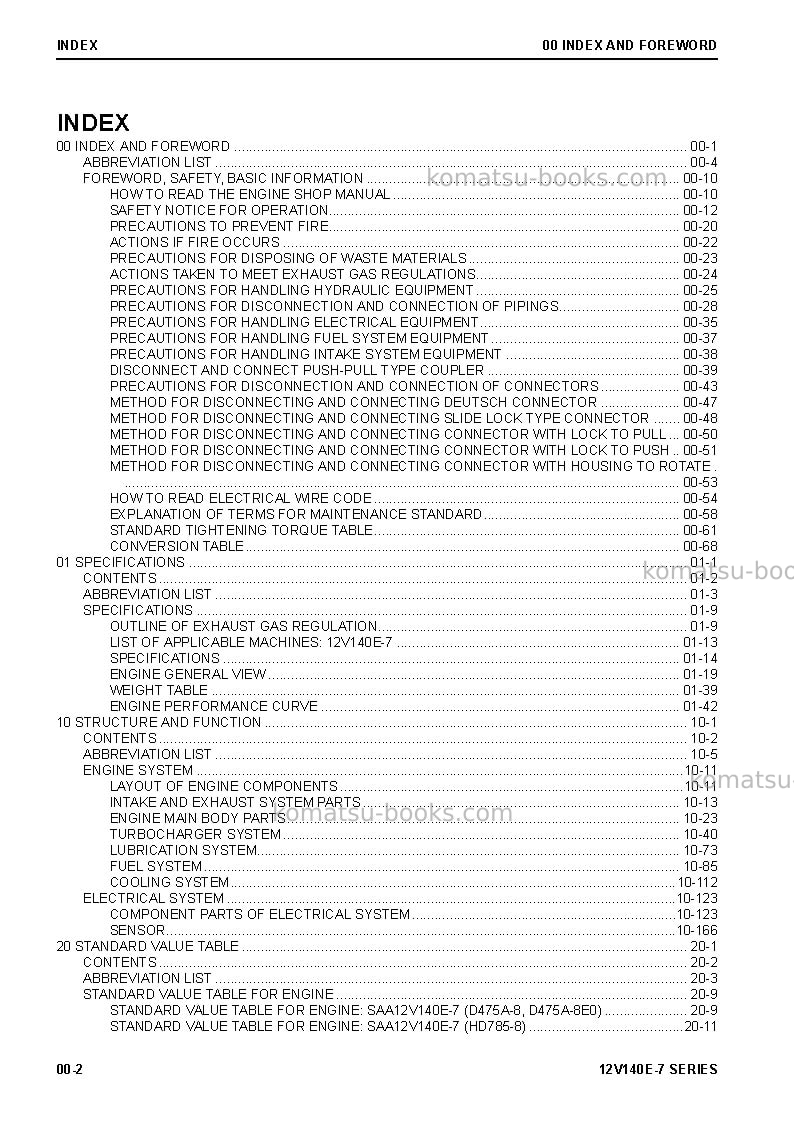 Komatsu 12v140e-7 seriesjpn Repair & maintenance cover Page 4 Komatsu 12v140e-7 seriesjpn Repair & maintenance cover Page 4