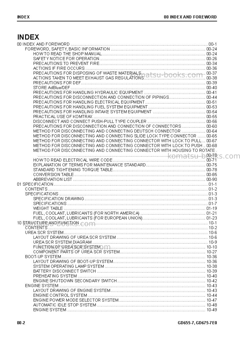 Komatsu gd655-7jpn Repair & maintenance cover Page 4 Komatsu gd655-7jpn Repair & maintenance cover Page 4