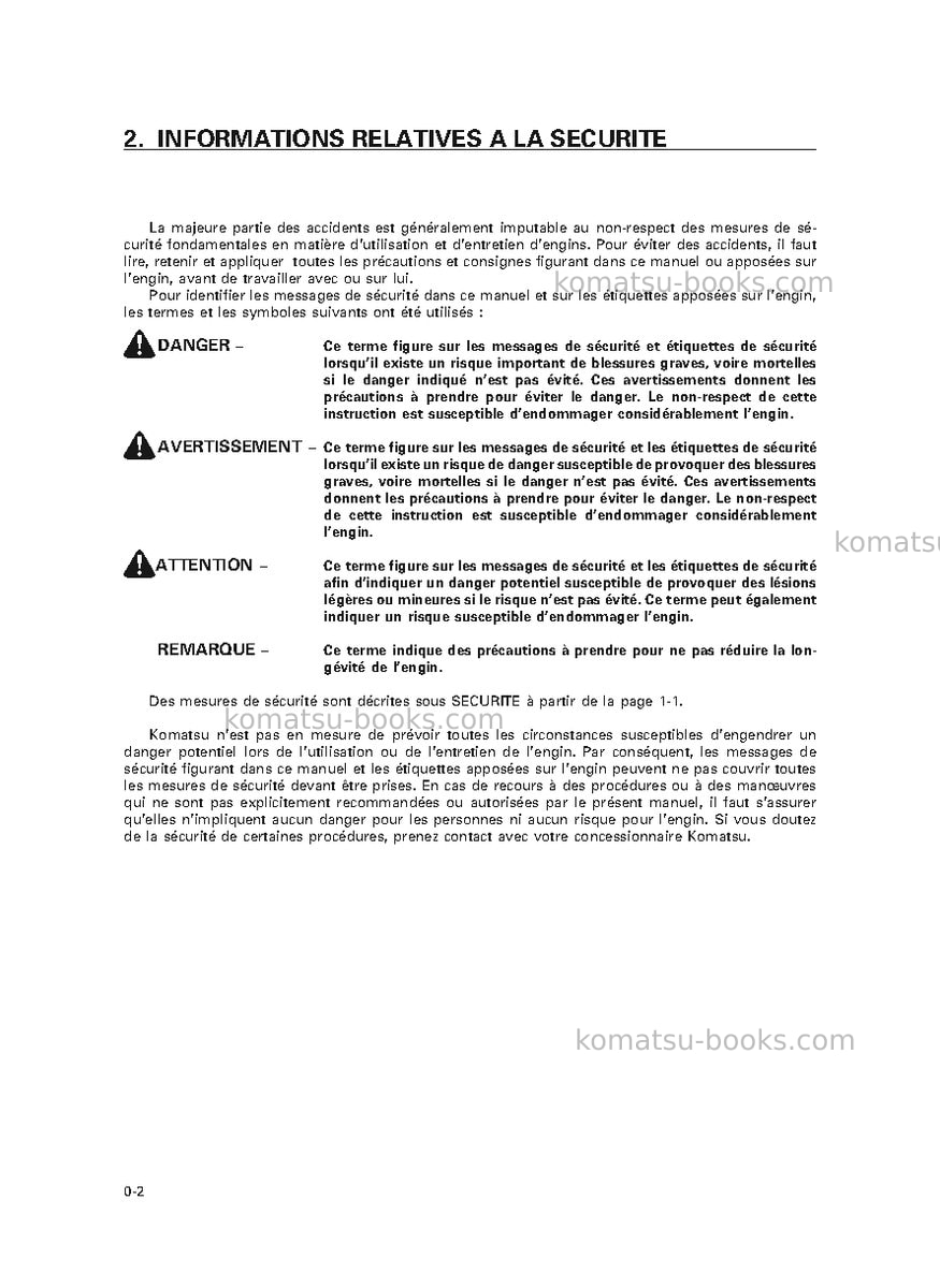 Komatsu wa320-3jpn Manuel d'utilisation couverture Page 4