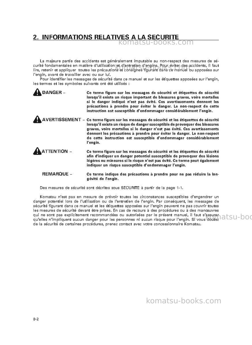 Komatsu wa470-3jpn Manuel d'utilisation couverture Page 4 Komatsu wa470-3jpn Manuel d'utilisation couverture Page 4