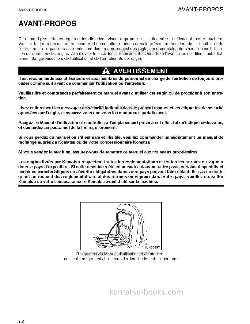 Komatsu pc27mrx-1jpn Manuel d'utilisation couverture Page 4 Komatsu pc27mrx-1jpn Manuel d'utilisation couverture Page 4