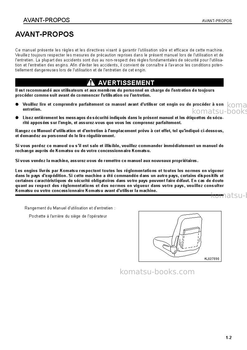 Komatsu gd675-3jpn Manuel d'utilisation couverture Page 4 Komatsu gd675-3jpn Manuel d'utilisation couverture Page 4
