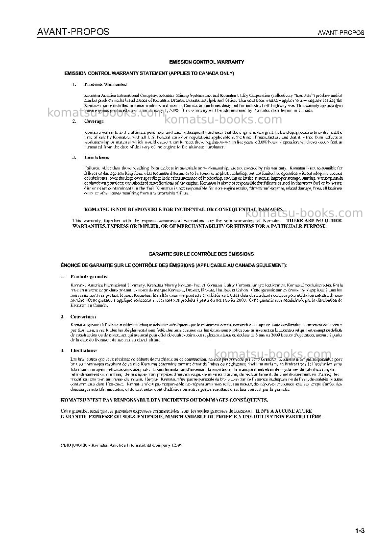Komatsu d31ex-21jpn Manuel d'utilisation couverture Page 4 Komatsu d31ex-21jpn Manuel d'utilisation couverture Page 4