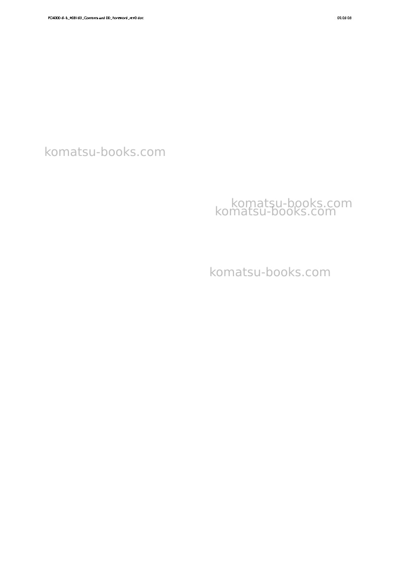 Komatsu pc4000-6deu-electric motor Repair & maintenance cover Page 4 Komatsu pc4000-6deu-electric motor Repair & maintenance cover Page 4