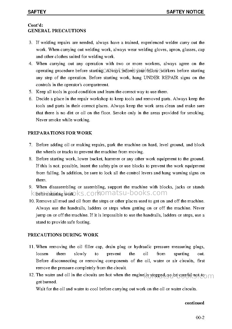 Komatsu pc5500-6deu-diesel Repair & maintenance cover Page 4