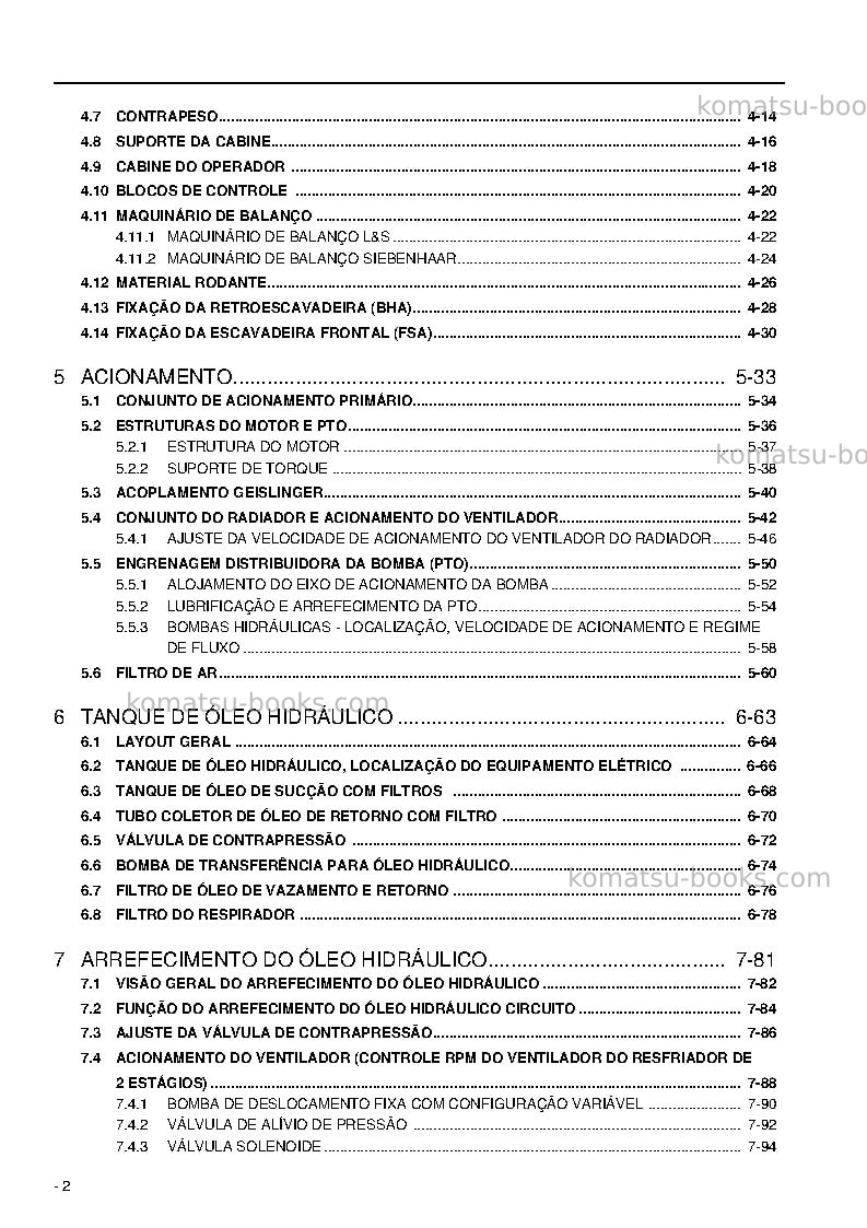 Komatsu pc4000-6deu Reparo e manutenção capa Página 4 Komatsu pc4000-6deu Reparo e manutenção capa Página 4