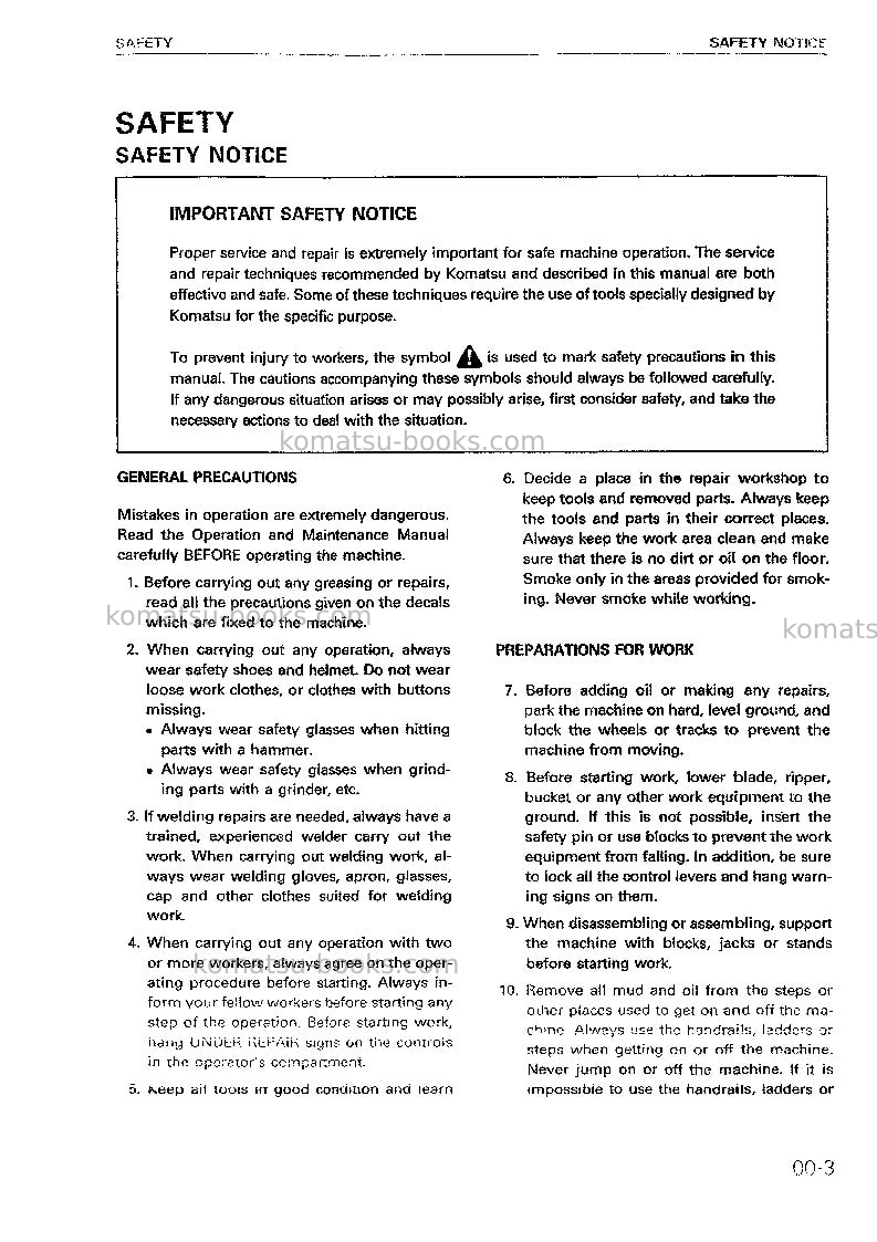 Komatsu wa380-3chn Repair & maintenance cover Page 4 Komatsu wa380-3chn Repair & maintenance cover Page 4