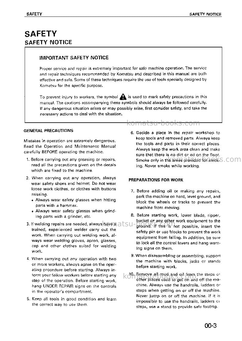 Komatsu wa420-3chn Repair & maintenance cover Page 4