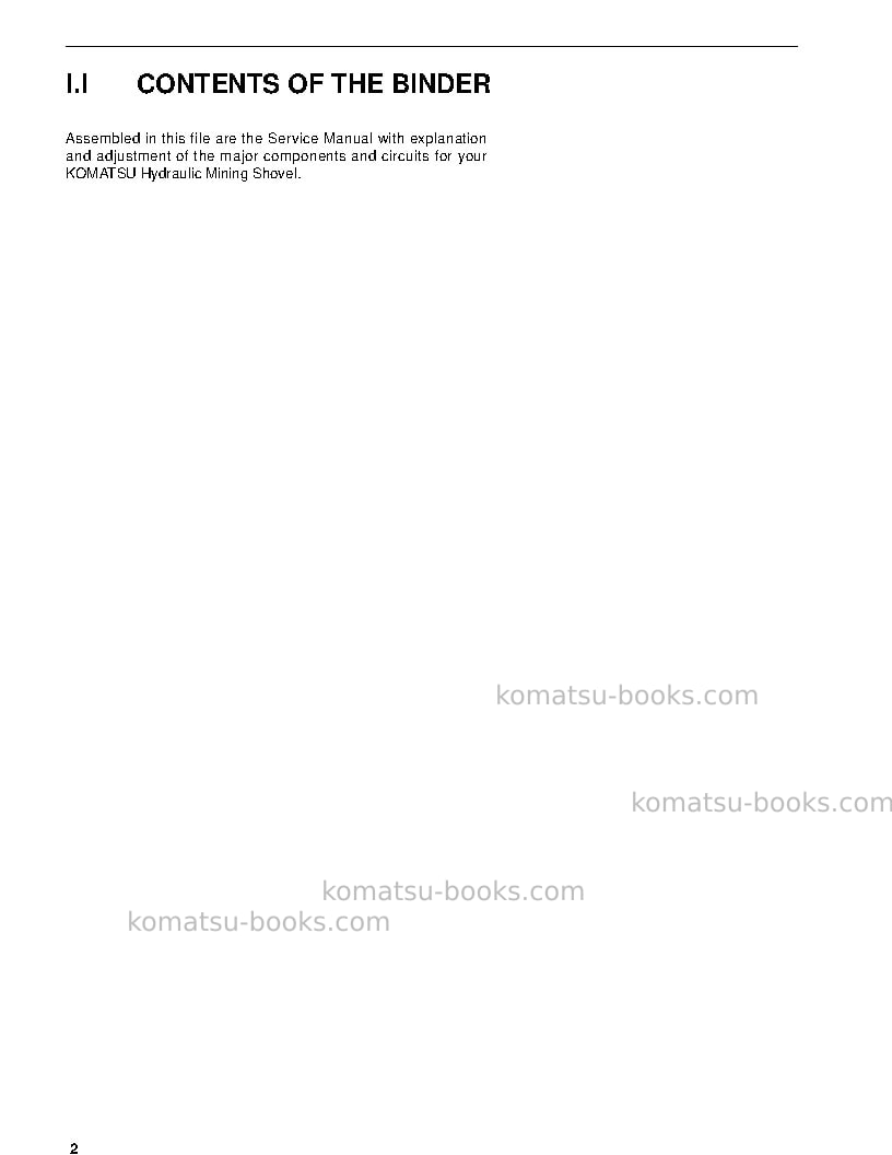 Komatsu pc3000-6deu Repair & maintenance cover Page 4 Komatsu pc3000-6deu Repair & maintenance cover Page 4
