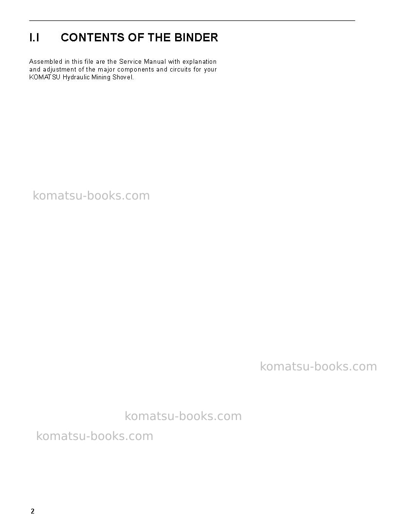 Komatsu pc3000-6deu Repair & maintenance cover Page 4