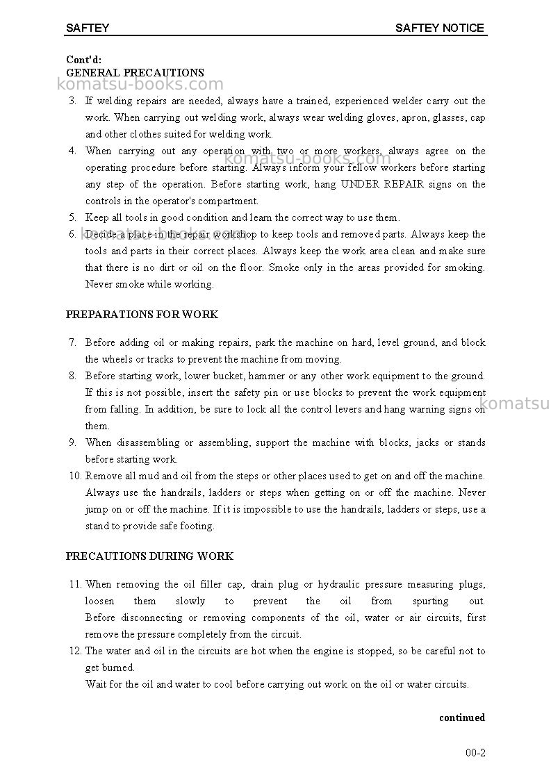 Komatsu pc5500-6deu Repair & maintenance cover Page 4 Komatsu pc5500-6deu Repair & maintenance cover Page 4