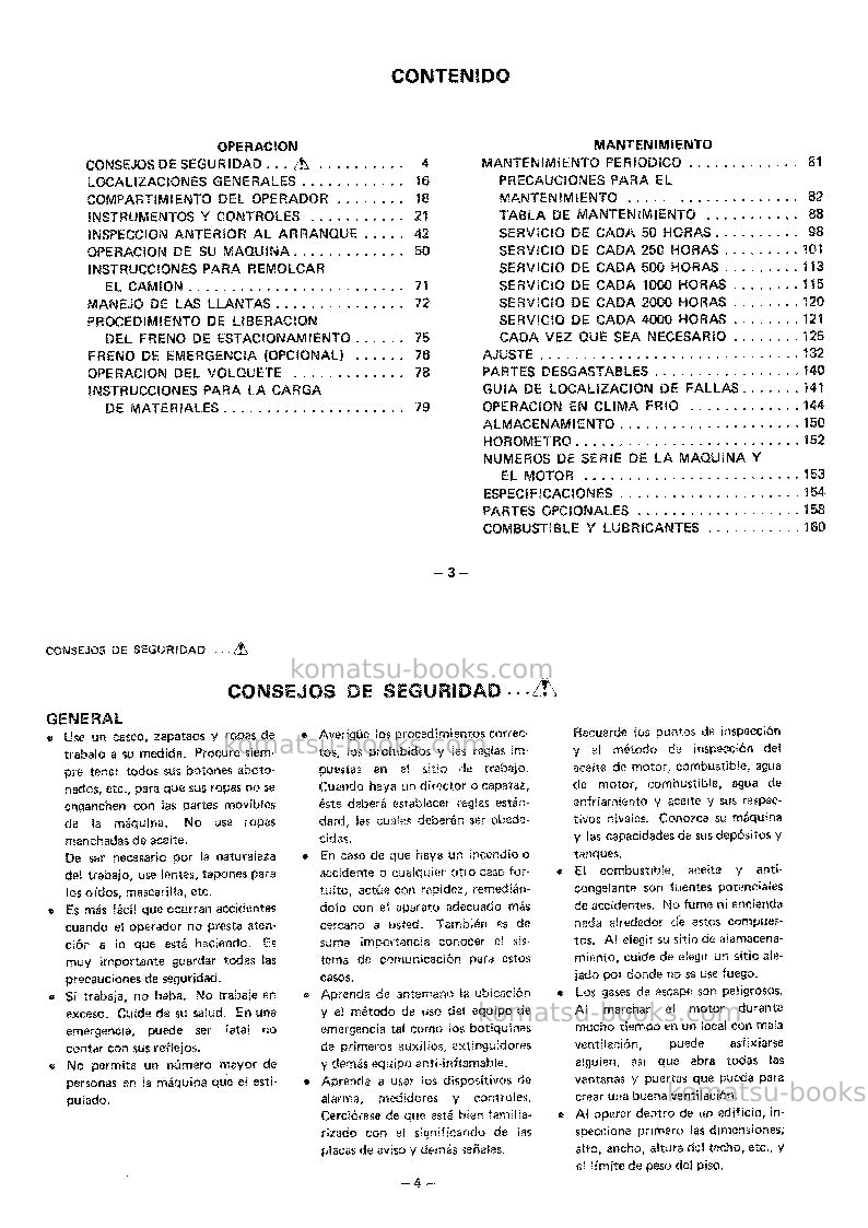 Komatsu hd325-3jpn Manual de operación cover Page 4 Komatsu hd325-3jpn Manual de operación cover Page 4