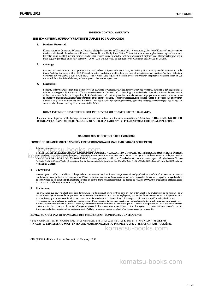 Komatsu d21p-8jpn Operation manual cover Page 4