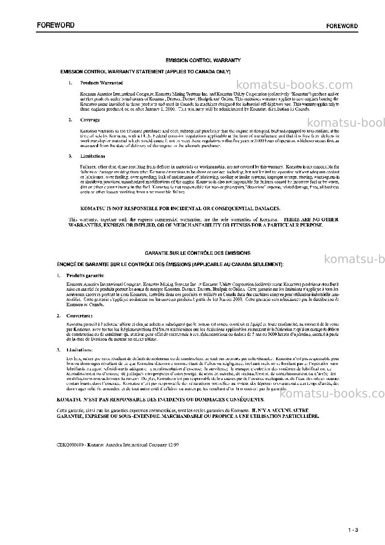 Komatsu br550jg-1jpn Operation manual cover Page 4 Komatsu br550jg-1jpn Operation manual cover Page 4