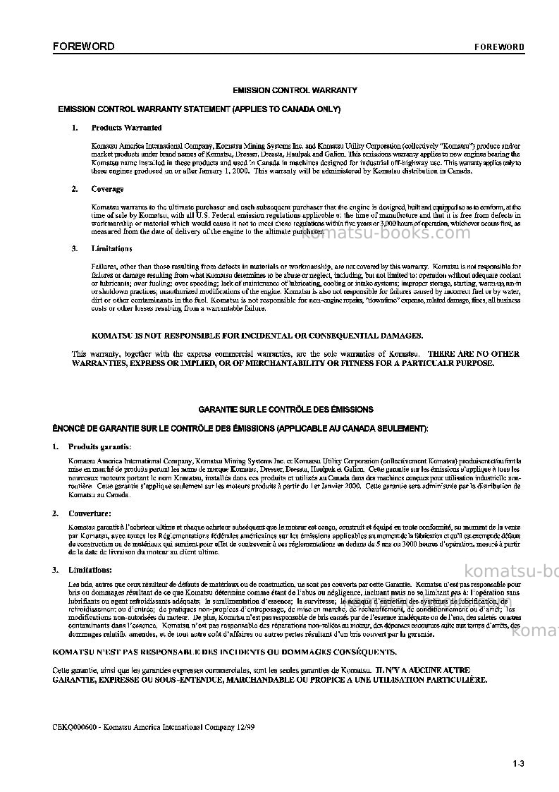 Komatsu pc220lc-7jpn Operation manual cover Page 4 Komatsu pc220lc-7jpn Operation manual cover Page 4