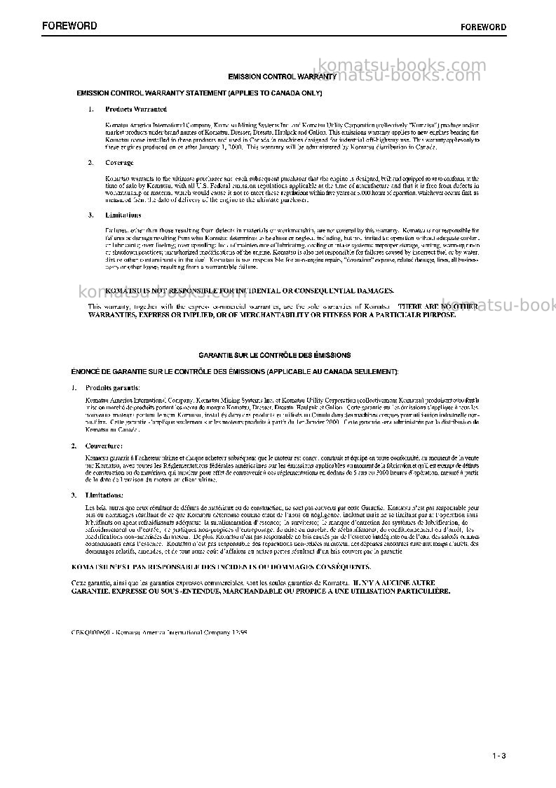 Komatsu pc400lc-7jpn Operation manual cover Page 4 Komatsu pc400lc-7jpn Operation manual cover Page 4