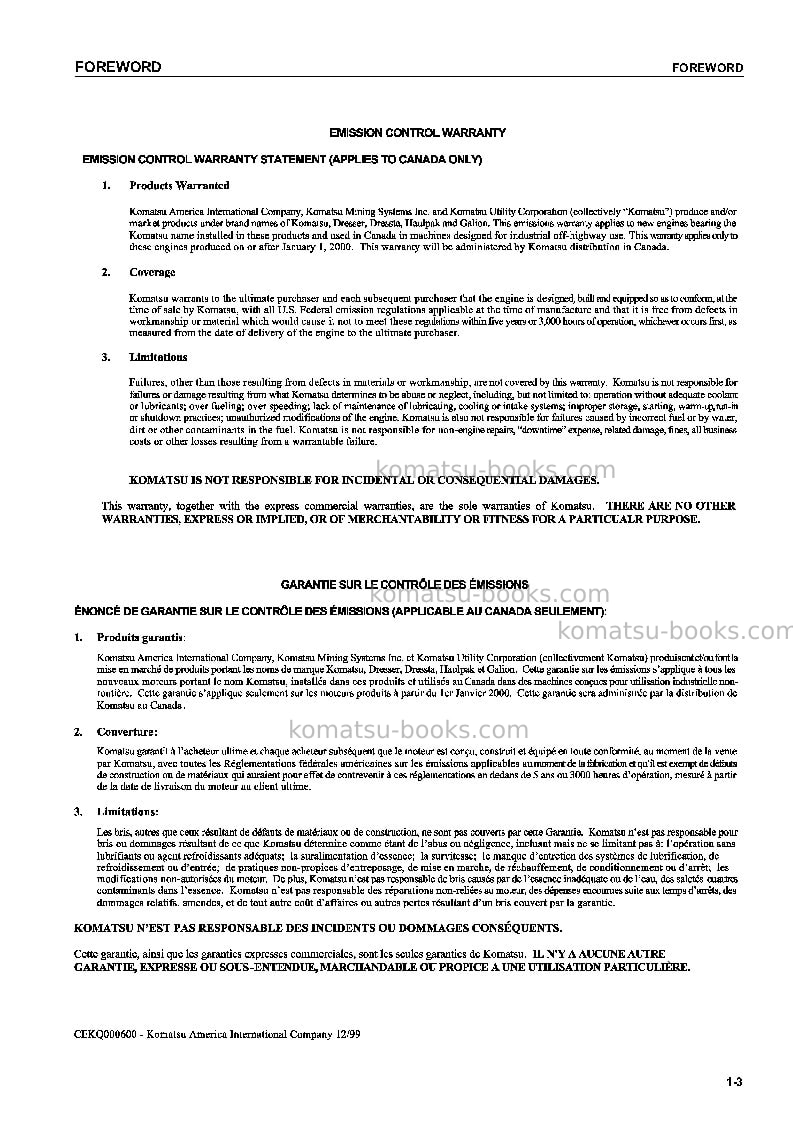 Komatsu pc300-7jpn-segment- monitor Operation manual cover Page 4 Komatsu pc300-7jpn-segment- monitor Operation manual cover Page 4