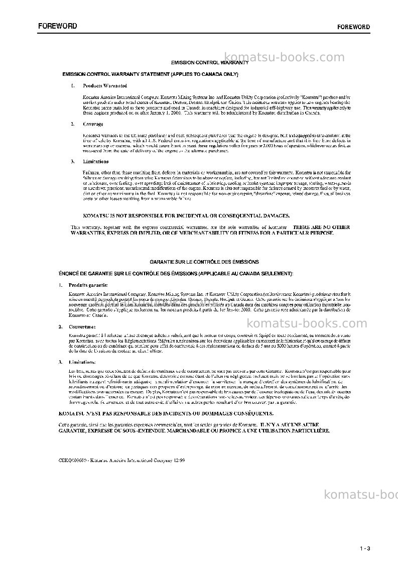 Komatsu pc78us-6jpn Operation manual cover Page 4 Komatsu pc78us-6jpn Operation manual cover Page 4