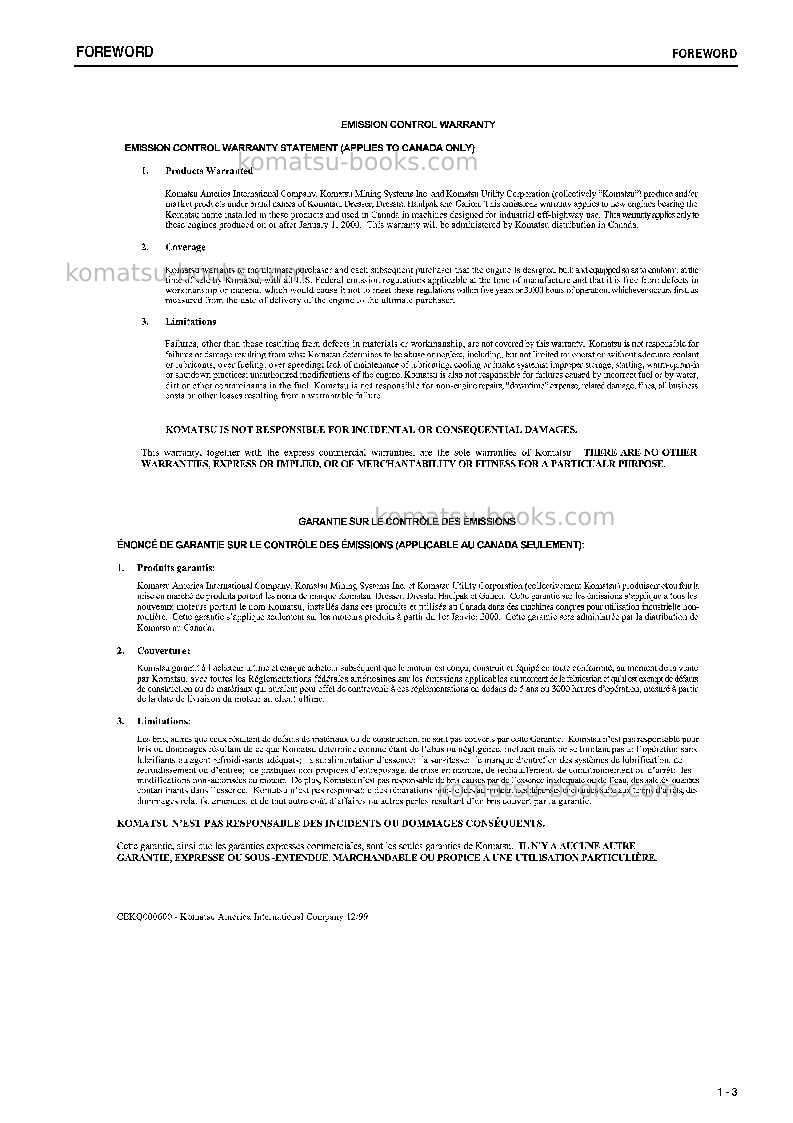 Komatsu pc138uslc-2jpn Operation manual cover Page 4 Komatsu pc138uslc-2jpn Operation manual cover Page 4