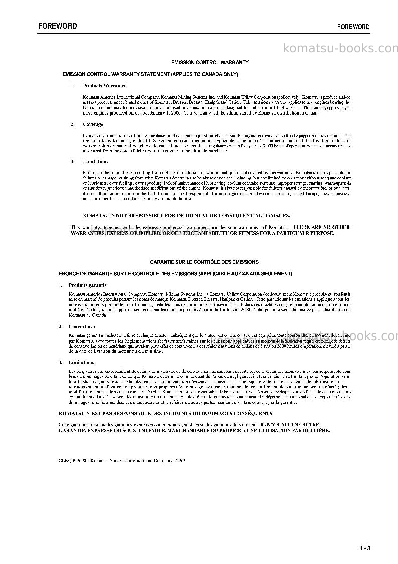 Komatsu wa250ptl-5jpn Operation manual cover Page 4 Komatsu wa250ptl-5jpn Operation manual cover Page 4