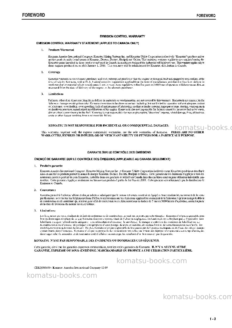 Komatsu wa320-5jpn Operation manual cover Page 4 Komatsu wa320-5jpn Operation manual cover Page 4