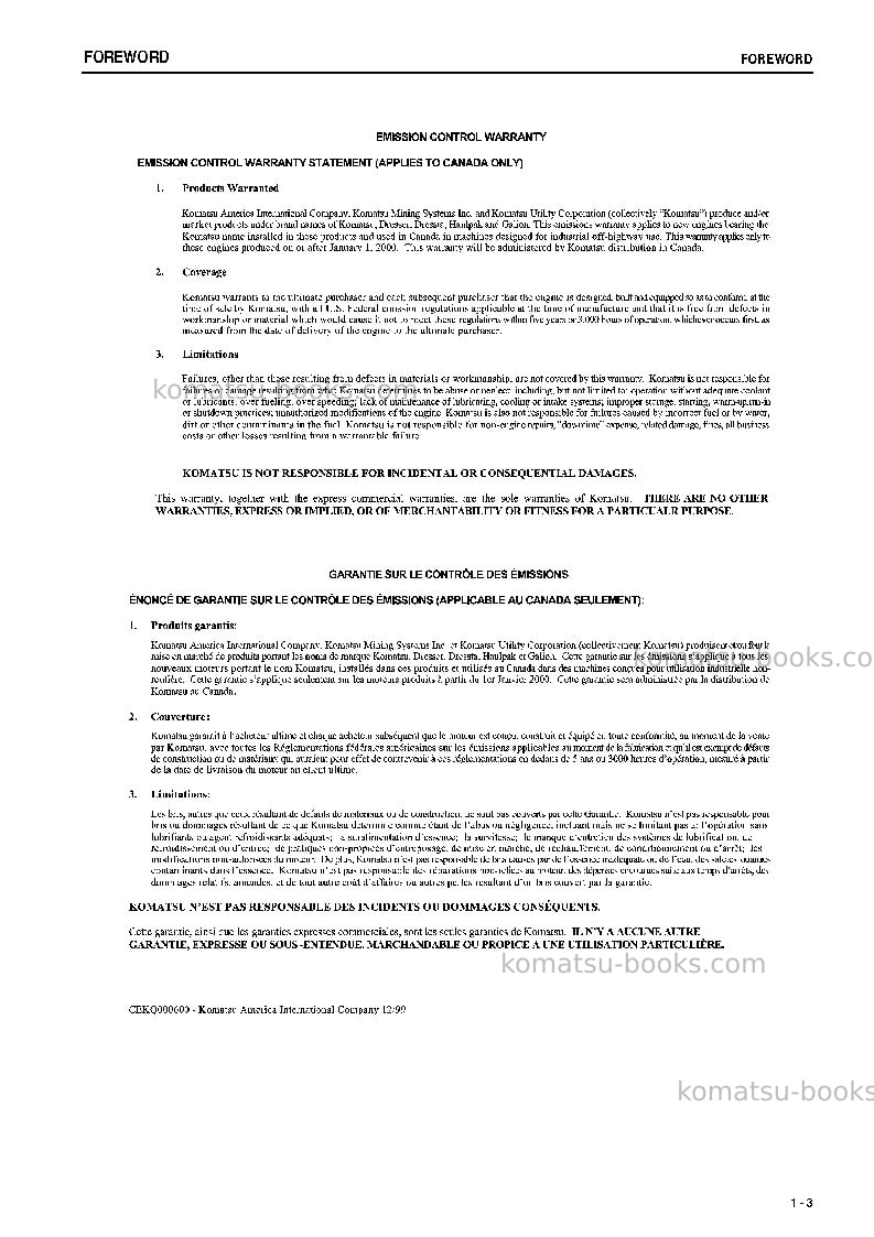 Komatsu d475a-5jpn-super dozer Operation manual cover Page 4